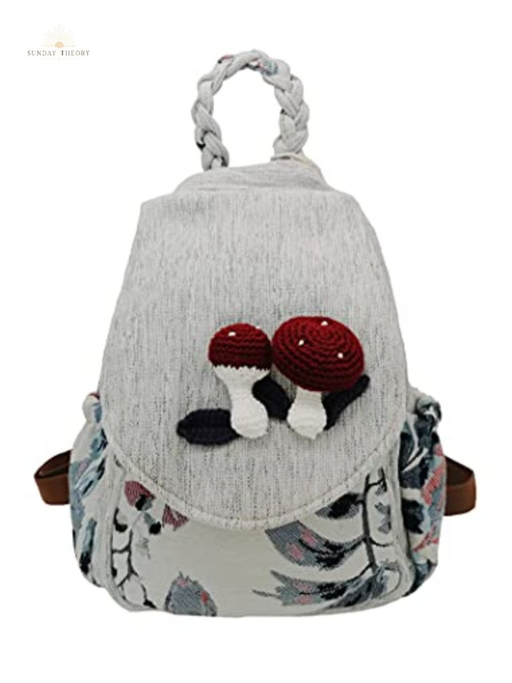 Washed Canvas Backpack 3D Boho Adjustable Strap Commuting Daypack